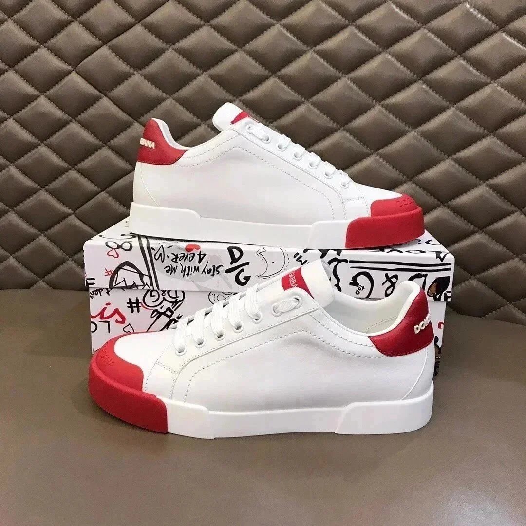 Dolce & Gabbana White Red Sneakers