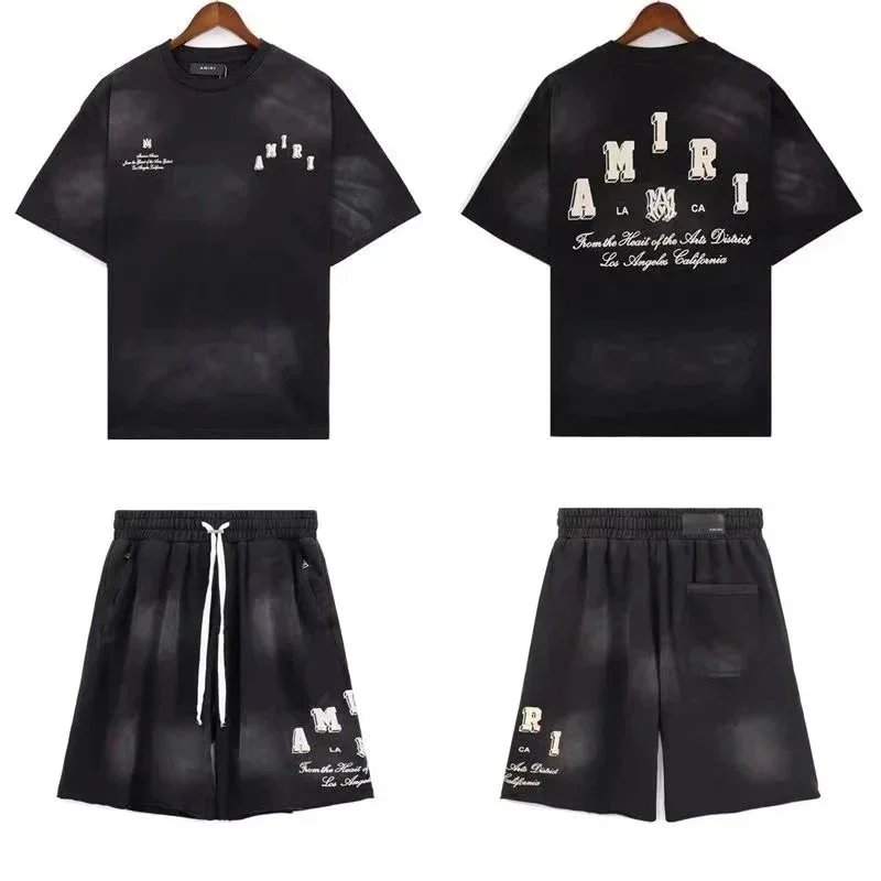 Amiri Black T-Shirt and Shorts Set