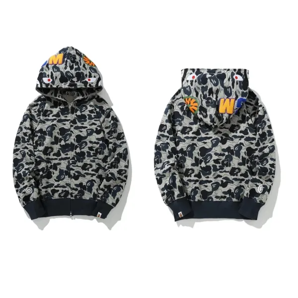 A Bathing Ape Shark Head Print Sweatpants Black / Gold - 9