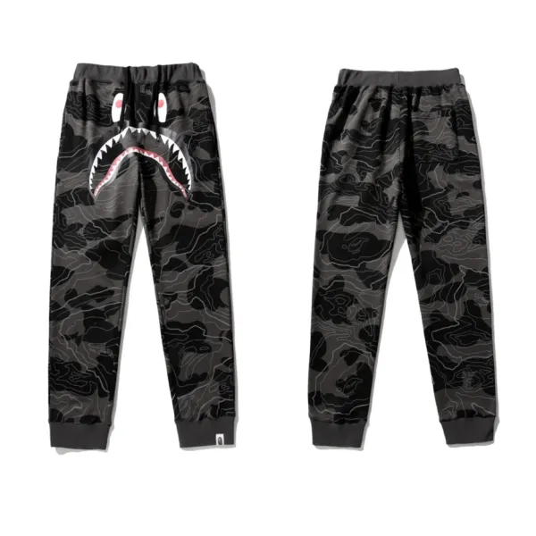 A Bathing Ape Shark Camo Sweatpants Black - 1