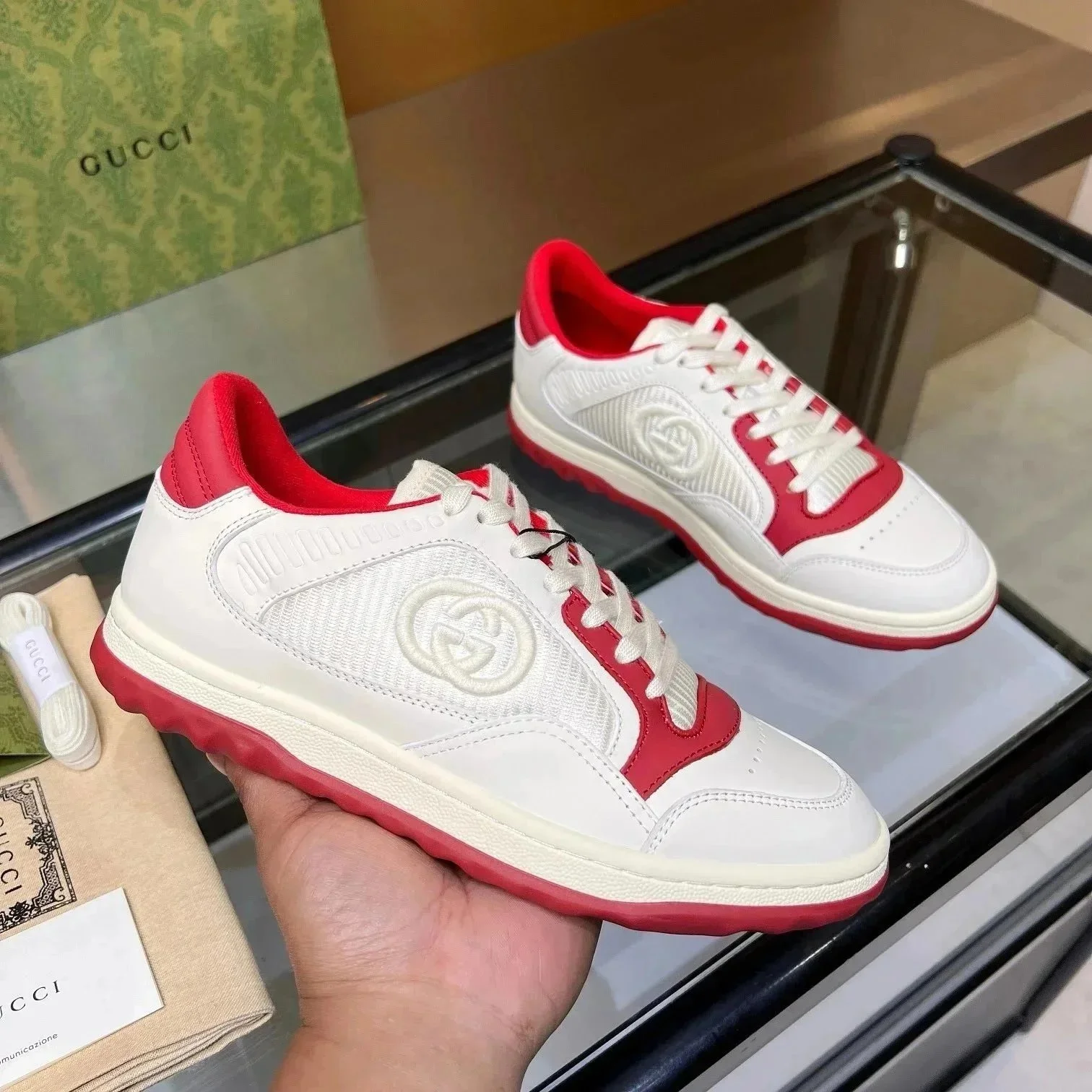 Gucci White Red Snea