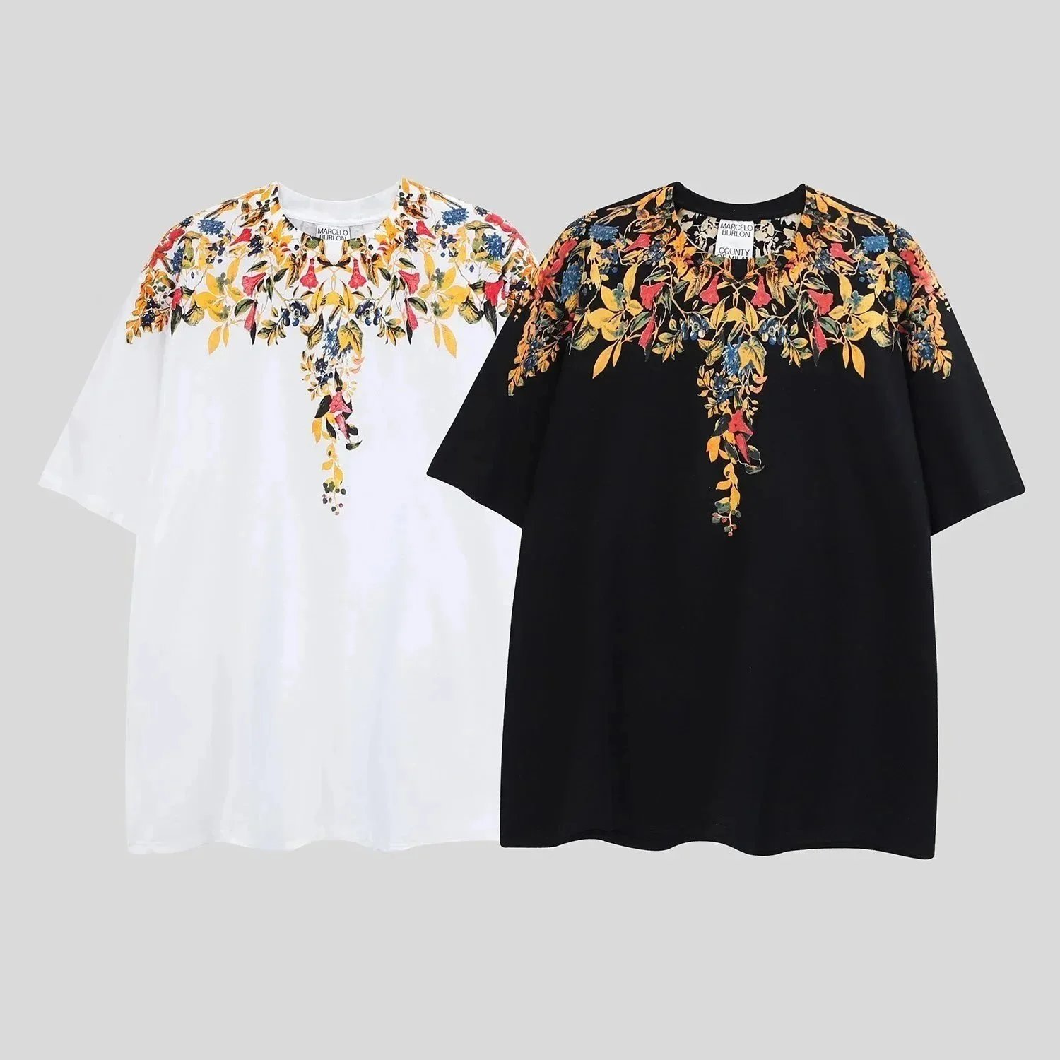 Marcelo Burlon County Of Milan Wing Print White Black Graphic T-Shirt