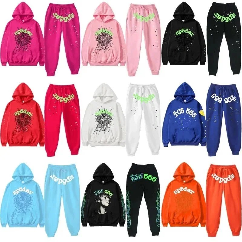 KOSUSANILL Hip Hop Spider 55555 Hoodies Set Y2k Hoodie