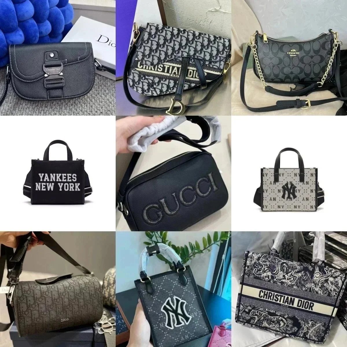 Dior Embroidered Medium Book Tote Bag/GUCCI Bag/MLB Bag