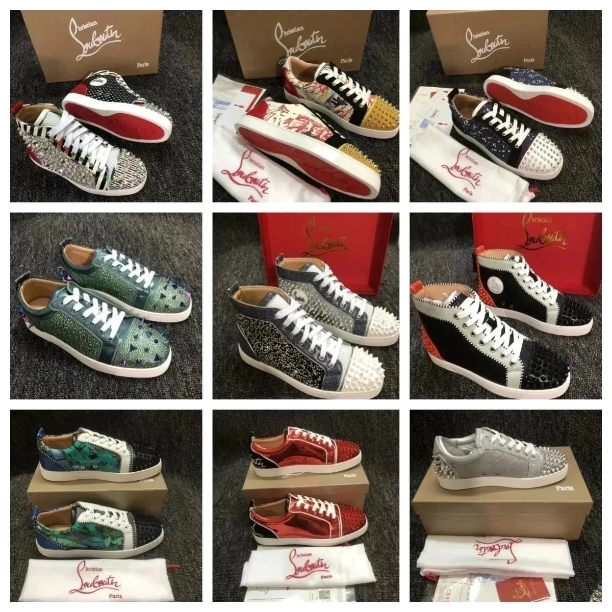 Christian Louboutin Lou Spikes High-top Sneakers-- shoes