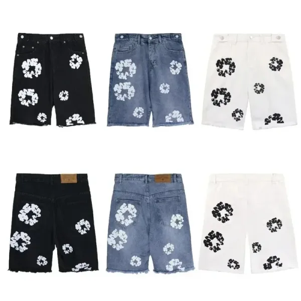 Design Floral Camo Print Drawstring Waist Shorts - 4
