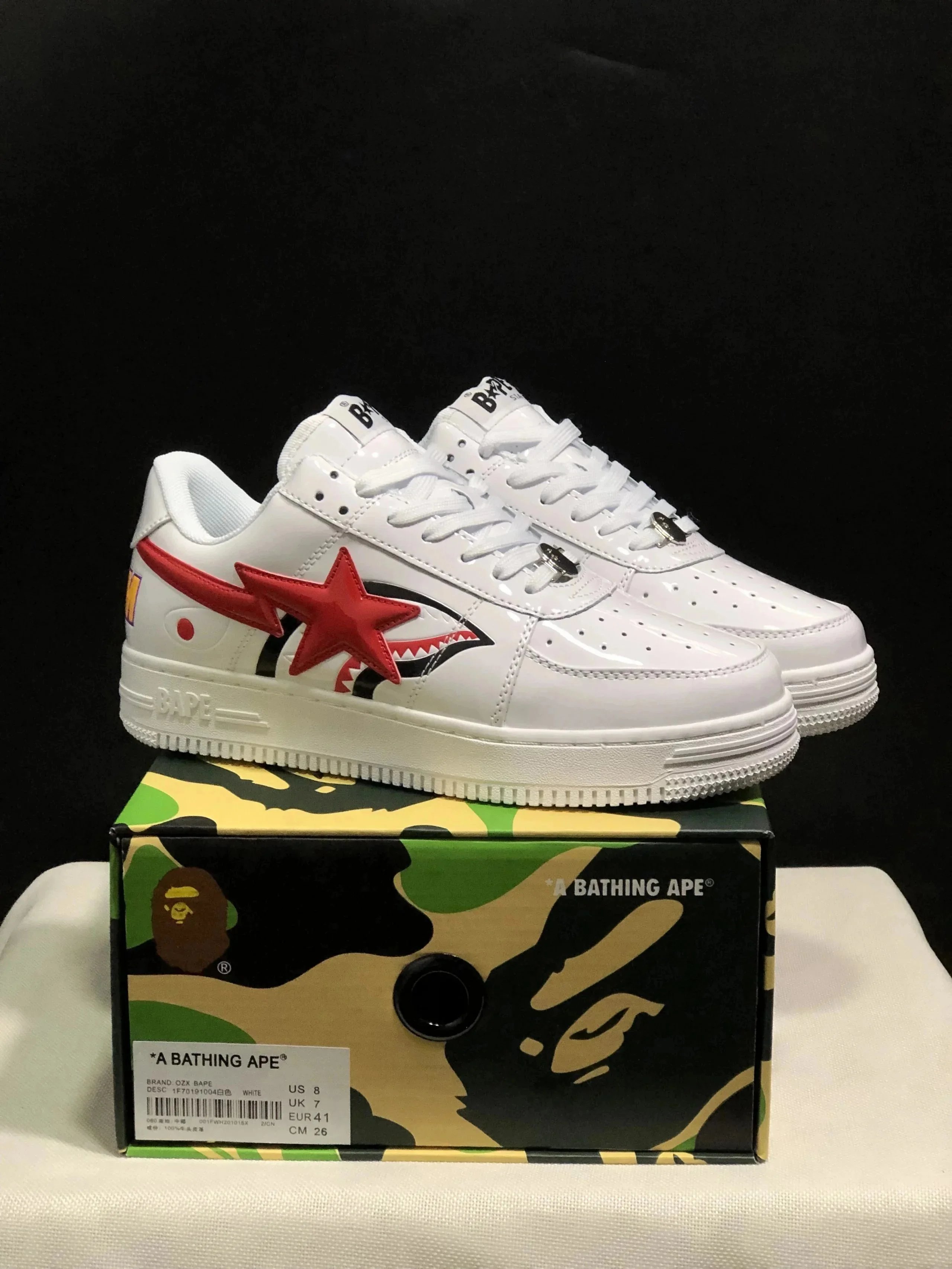 A Bathing Ape Bape Sta Low Shark White