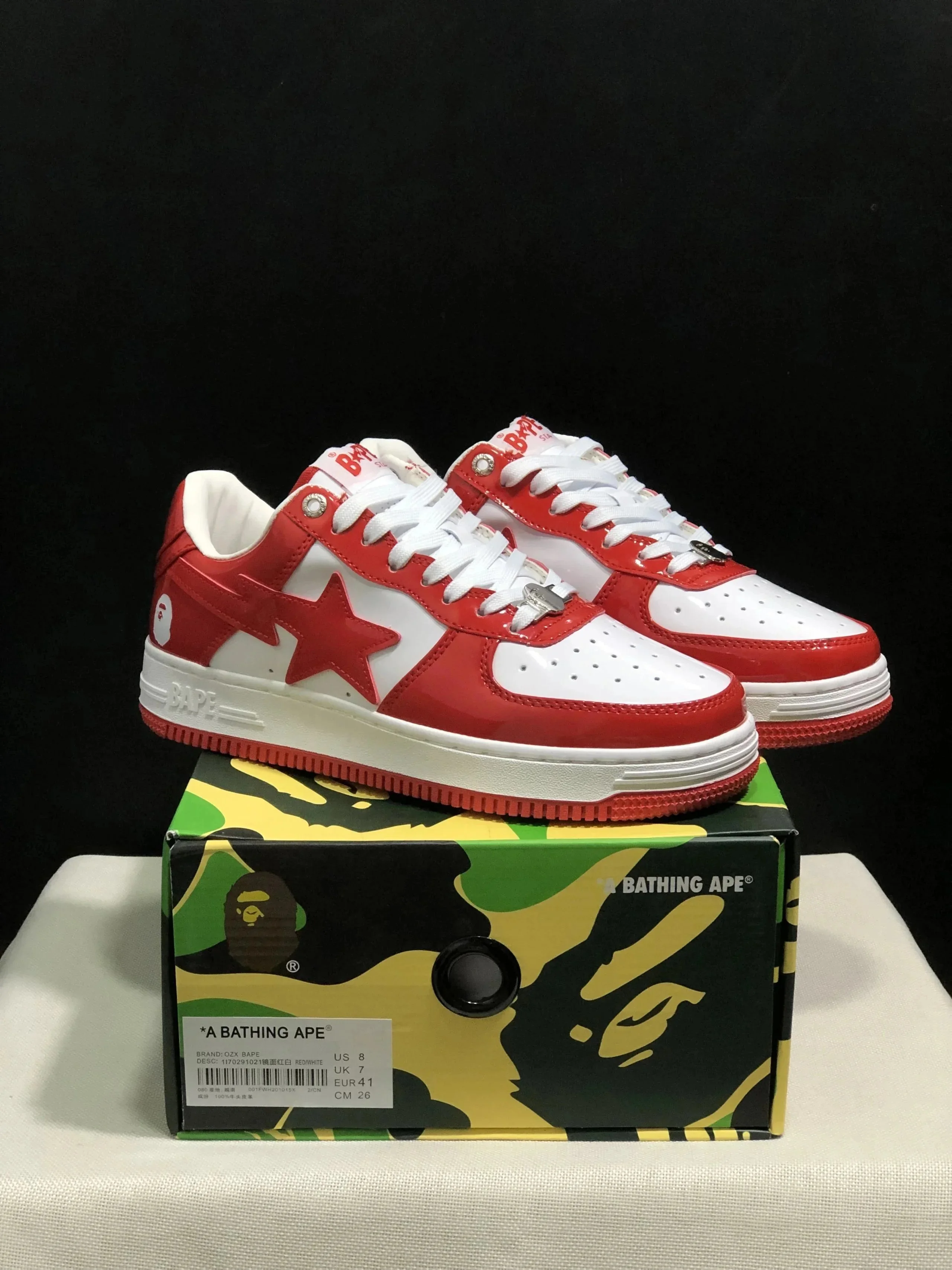 BAPE Red White Sneak