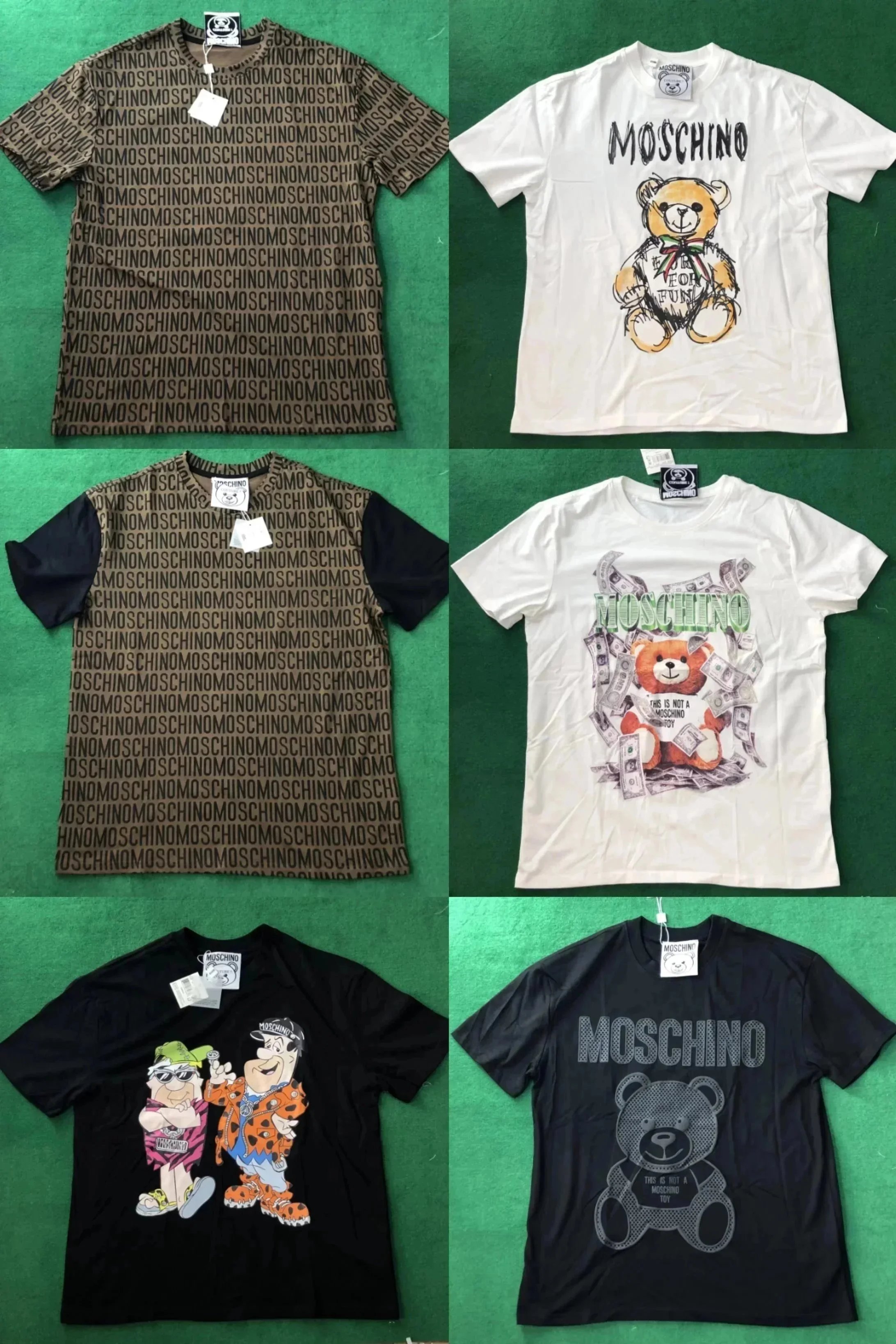 Moschino Teddy Bear Logo Print Cotton T-Shirt--T-Shirt