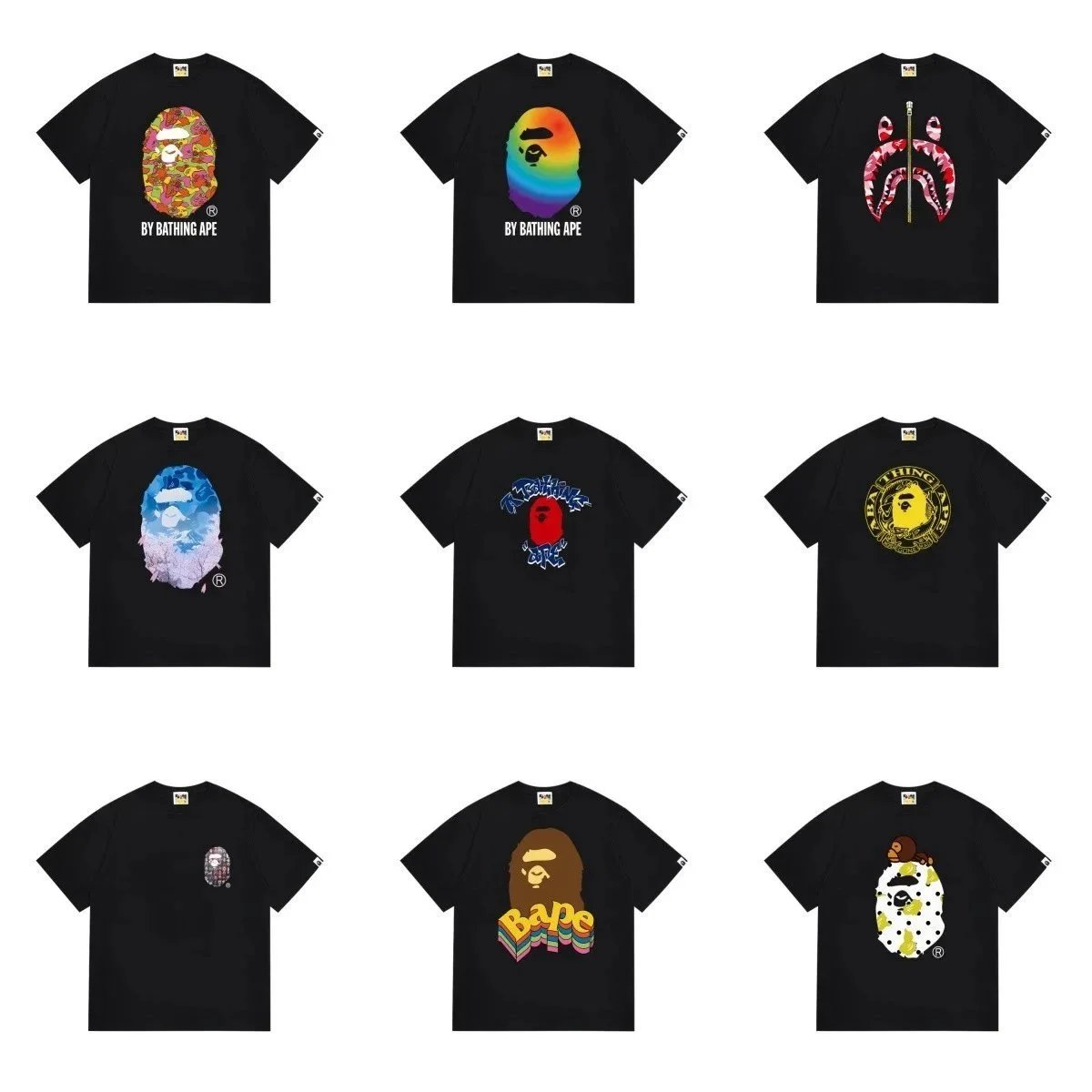 BAPE Men's Colorful Academy T-Shirt -- T-shirt