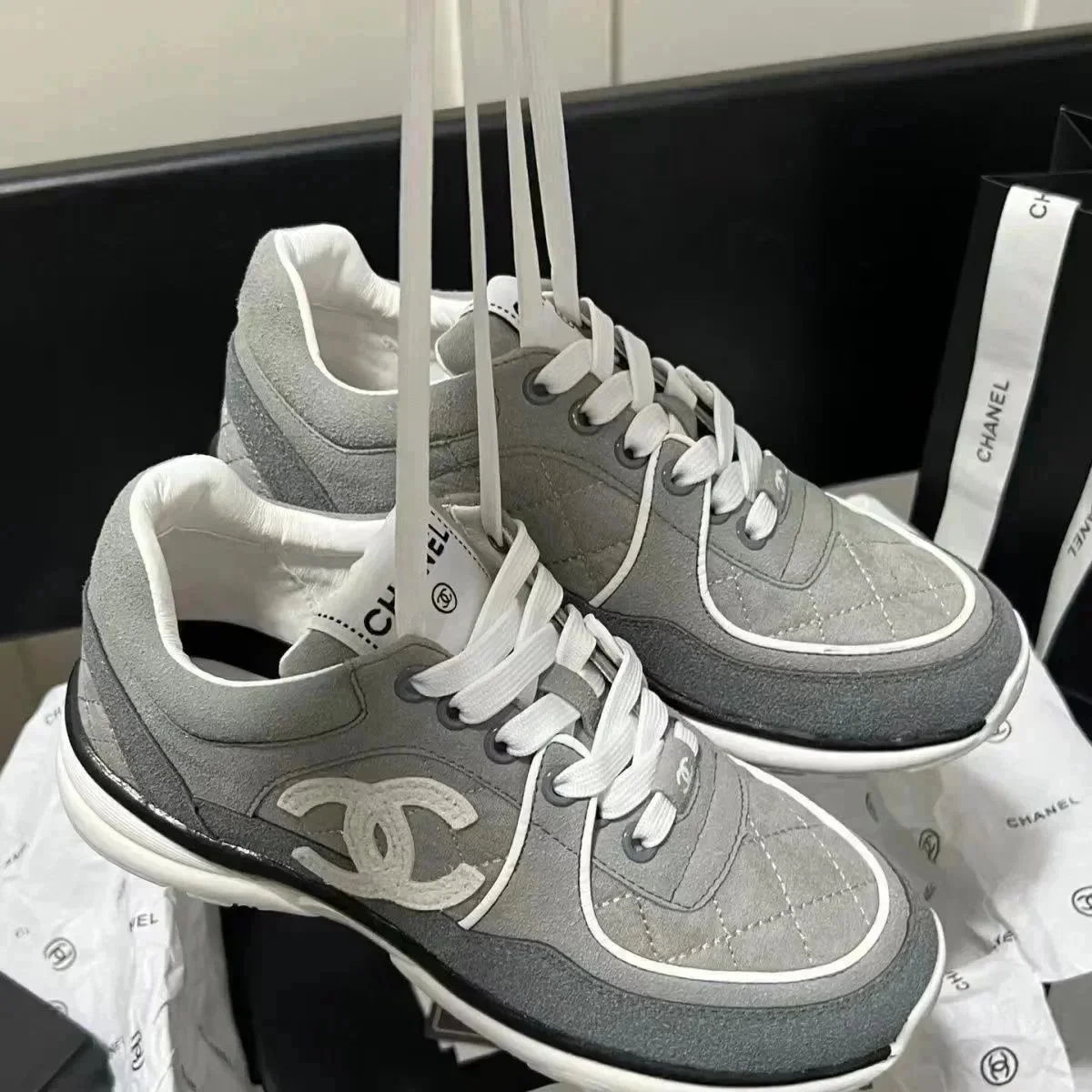 Chanel Grey Sneakers