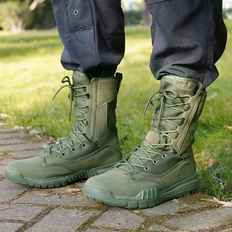 Tactical Boots Olive Green Military Style