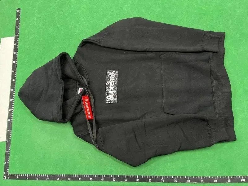 Supreme Box Logo Black Oversized Hooded Sweatshirt