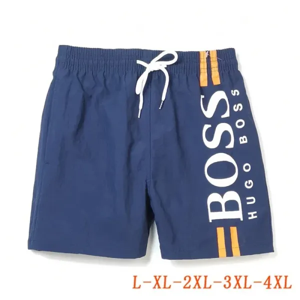 Hugo Boss Swim Shorts Red with Black Panels and White Stripes Swimwear - 28
