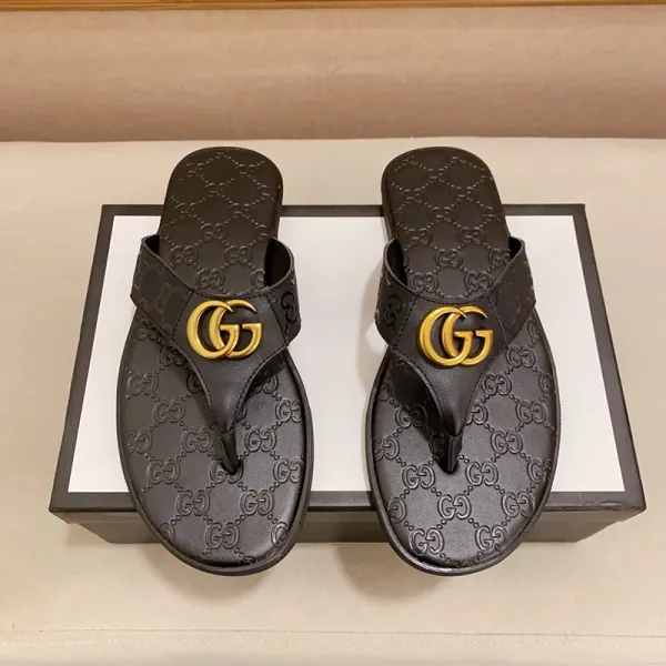 Gucci GG Marmont Slide Sandals Black with Red-Green Web Slippers - 3