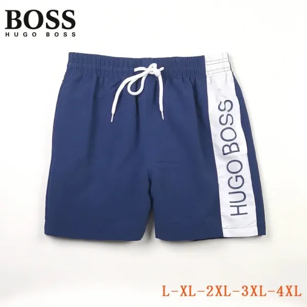 Hugo Boss Swim Shorts Red with Black Panels and White Stripes Swimwear - 31