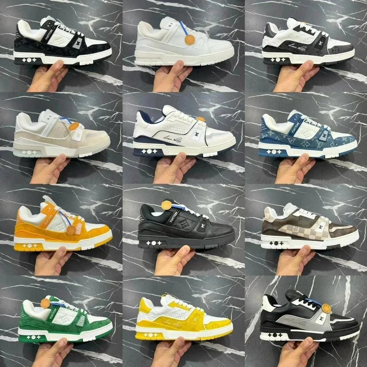 Louis Vuitton Trainer Monogram Denim Yellow Sneakers