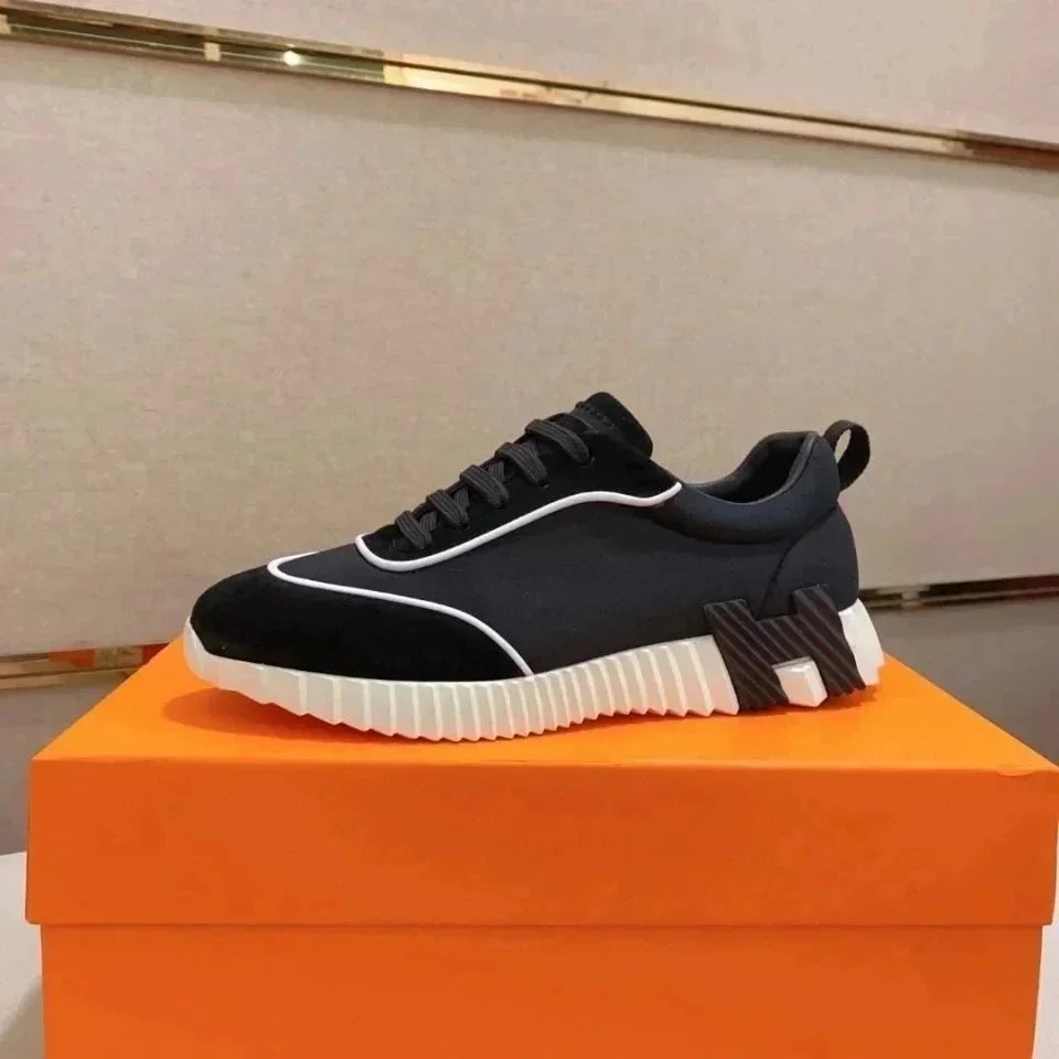 Hermès H-Rocket White Gray Navy Blue Casual Sneakers
