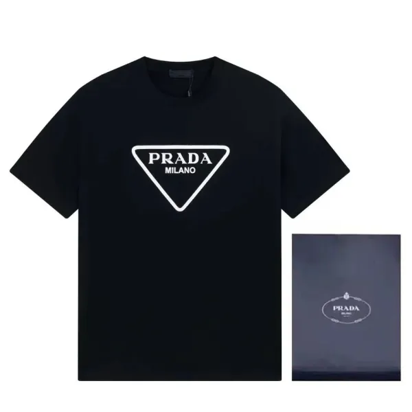 Prada Triangle Logo Black T-Shirt - 1