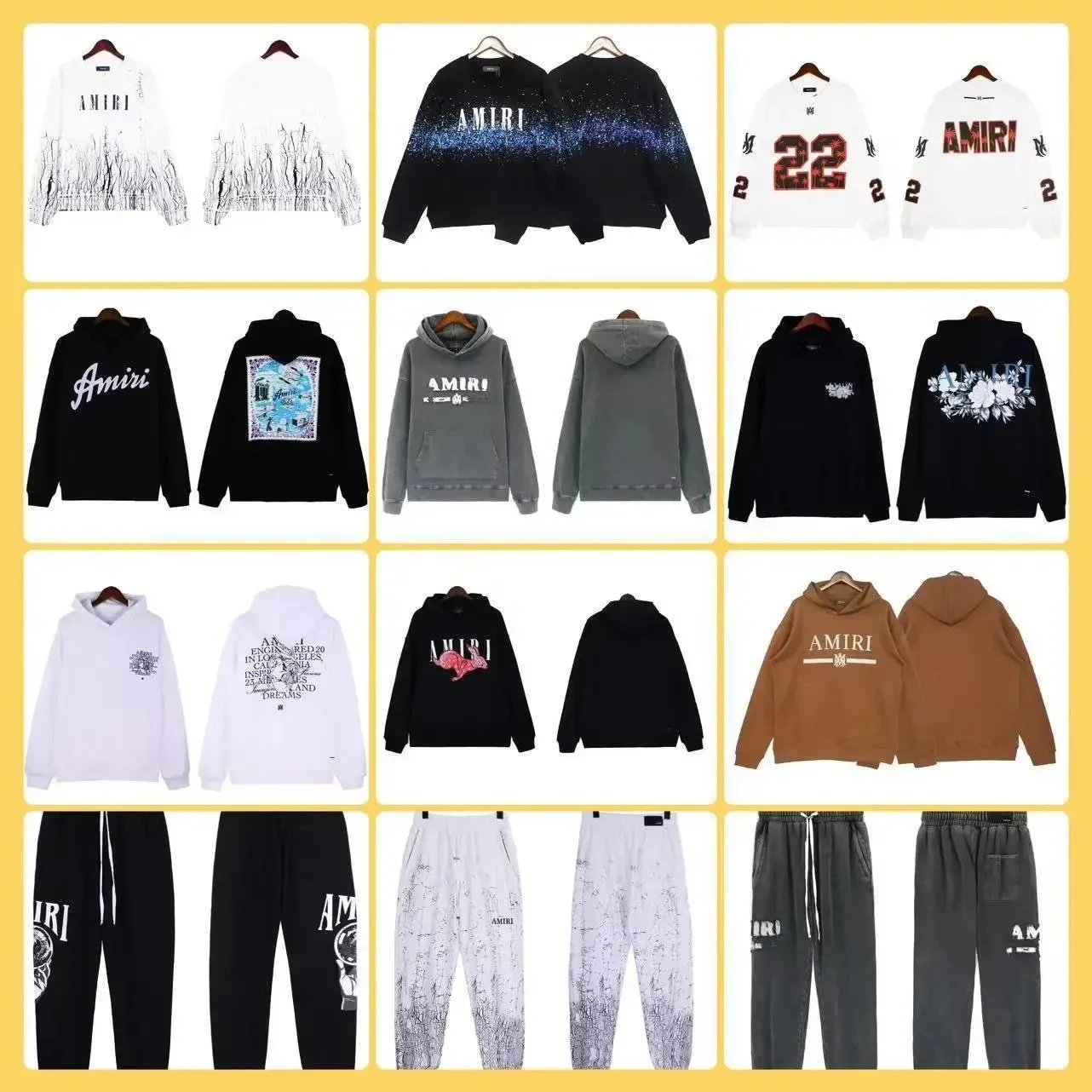 Amiri Cracked Dye Core Crewneck Hoodies