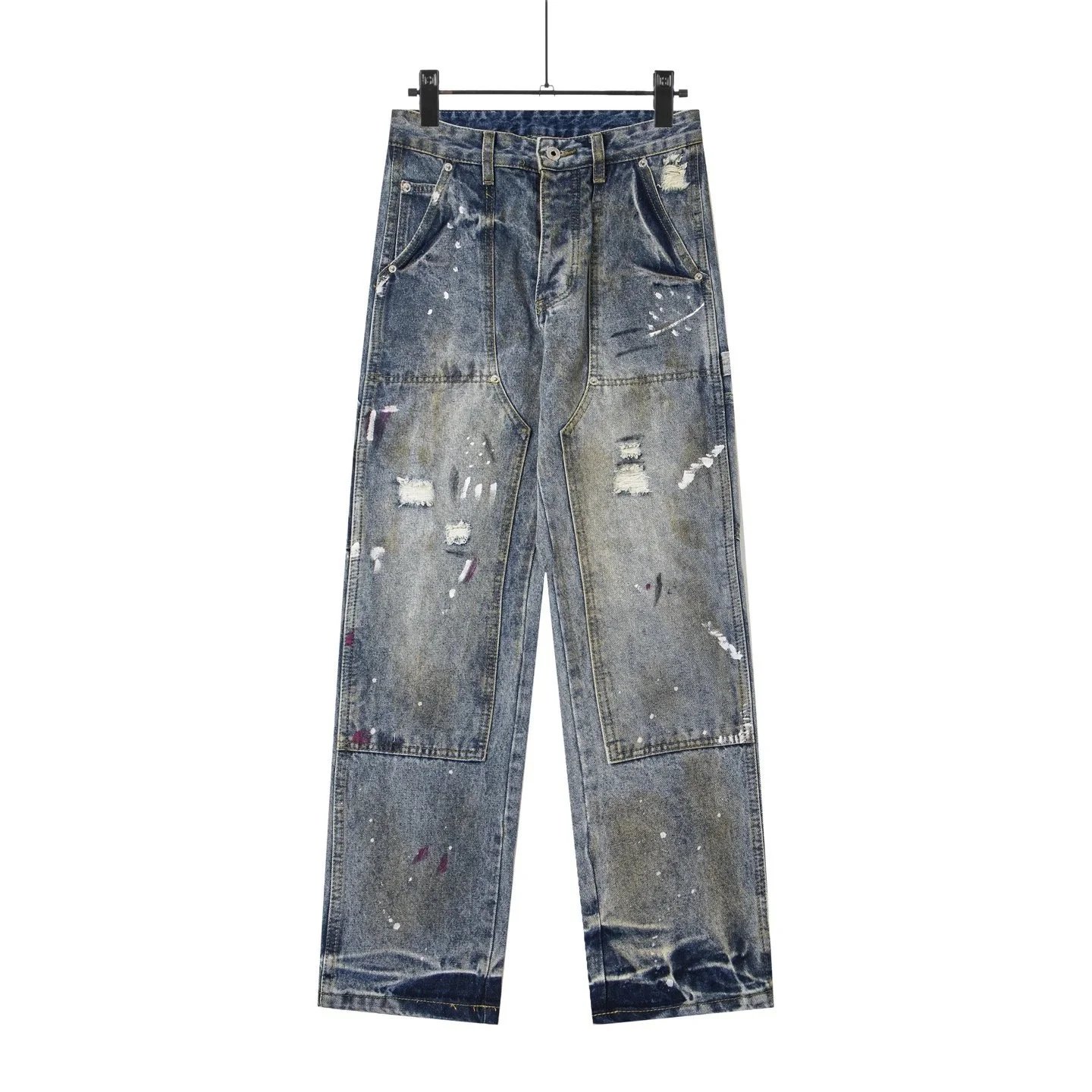 Gallery Dept Paint-Splatter Flared Black Jeans - 15
