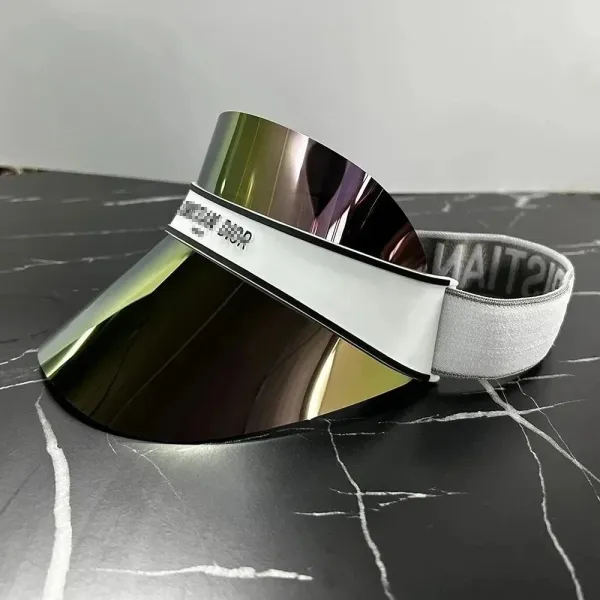 Dior Visor Cap Mirror Silver Green Visor Hats - 1