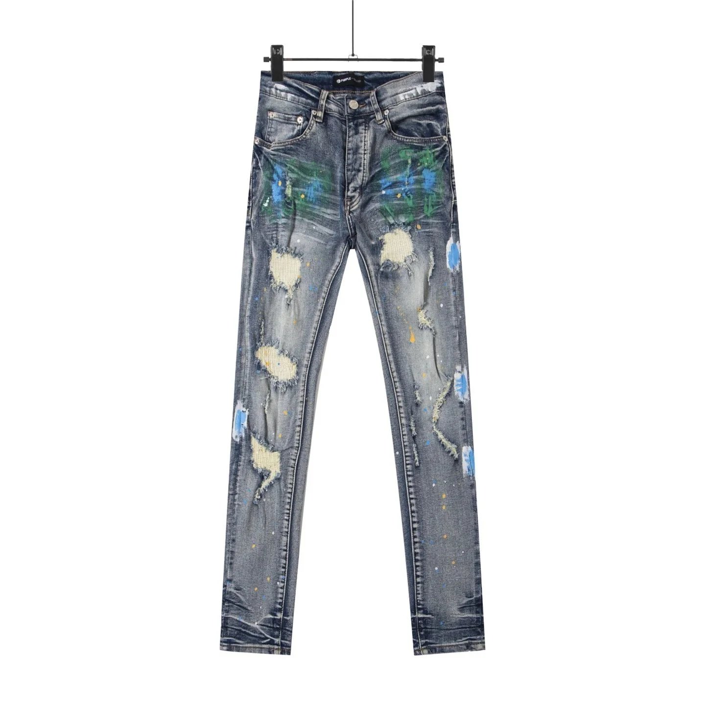 Gallery Dept Paint-Splatter Flared Black Jeans - 12