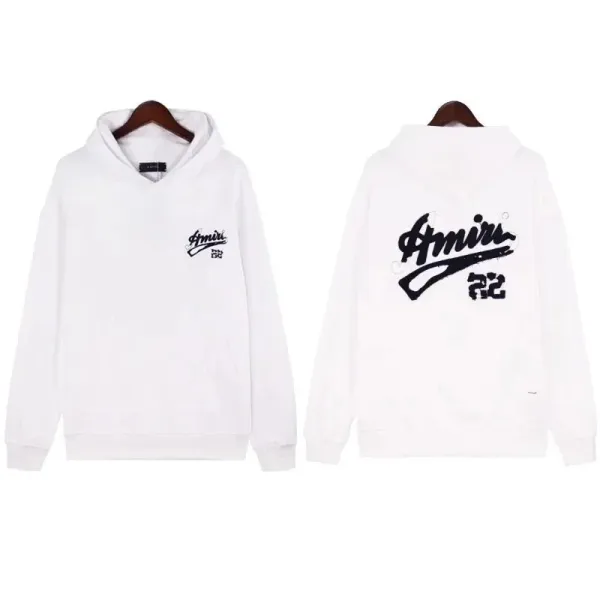 Amiri Logo Embroidered Light Blue Hoodie - 11