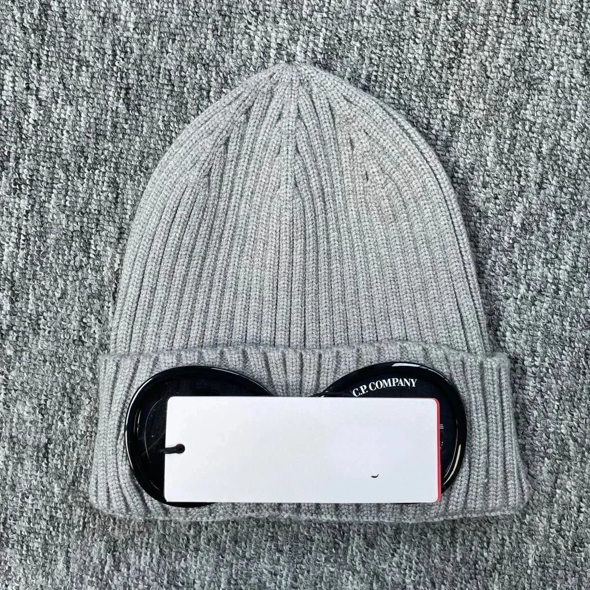 Ribbed Knit Beanie Hat with Sunglasses Embellishment in Navy Orange Black Yellow Mint Red Gray