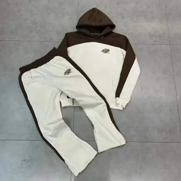 Design Color-Block Hoodie and Sweatpants Set Black / Gray - 8