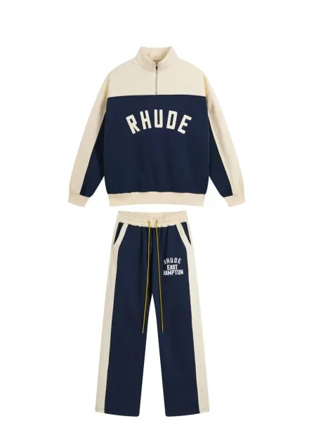 Design Color-Block Hoodie and Sweatpants Set Black / Gray - 13