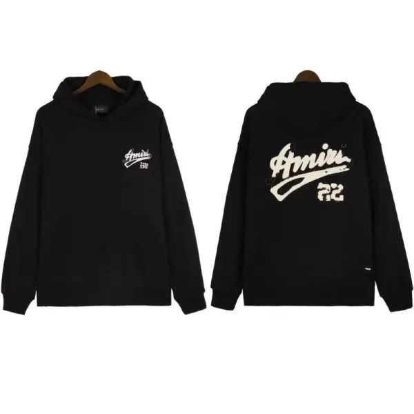 Amiri Logo Embroidered Light Blue Hoodie - 4