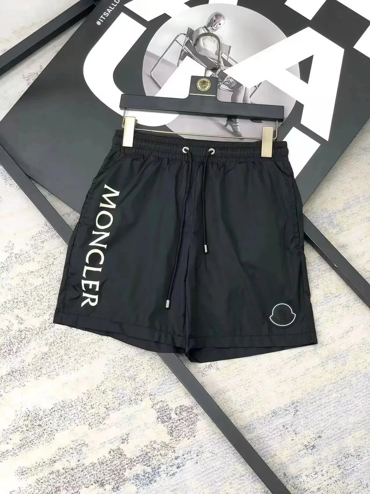 Moncler Black Shorts