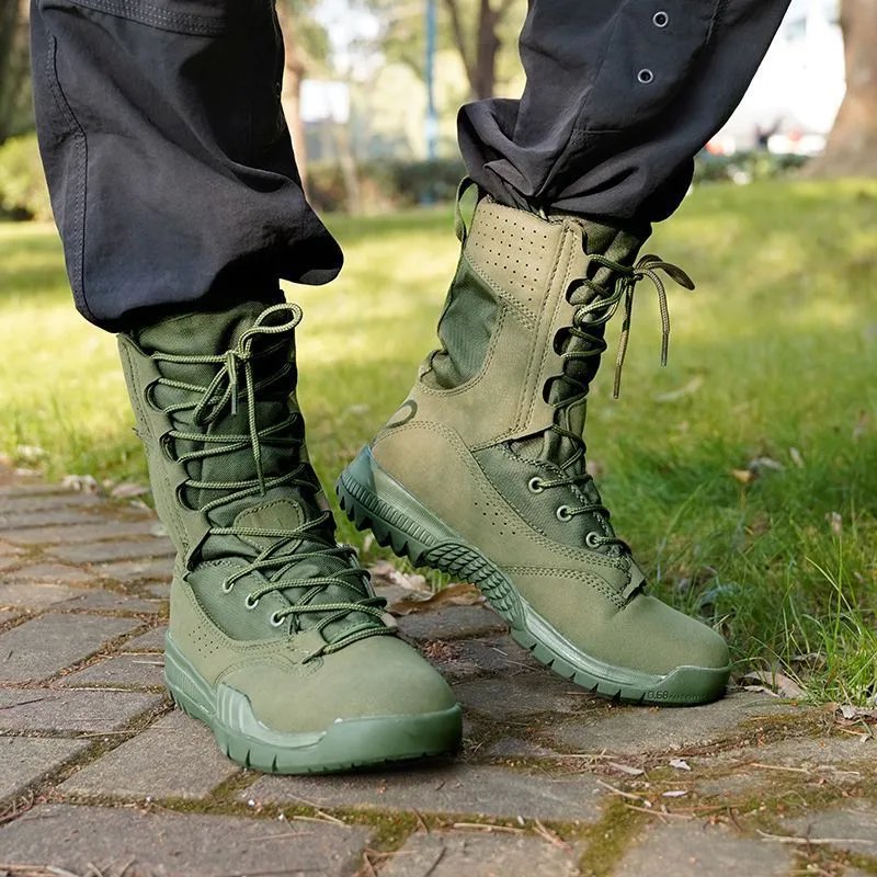 Tactical Boots Olive Green Military Style