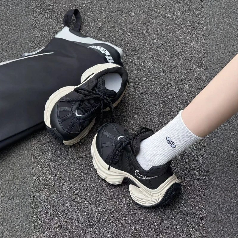 Nike Chunky Sole Black White Platform Sneakers