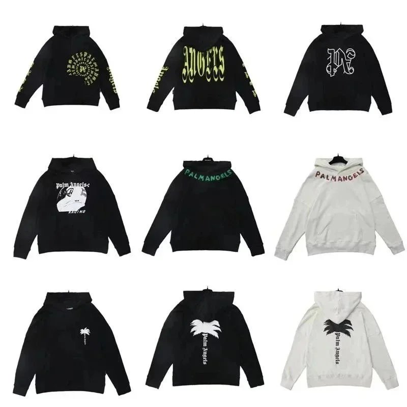 Palm Angels logo printed cotton hooded sweater--Hoodies