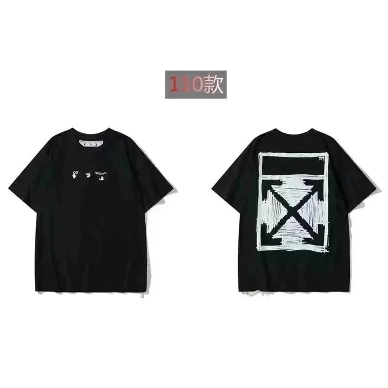 Off White Arrow Print Black White Graphic T-Shirt