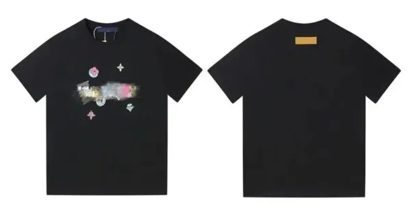Design Abstract Print Black T-Shirt Tops.t Shirts - 1