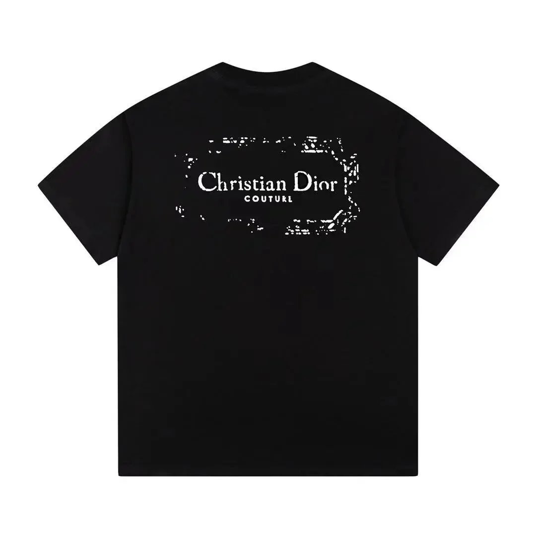 Dior Graffiti Print Black White Streetwear T-Shirt