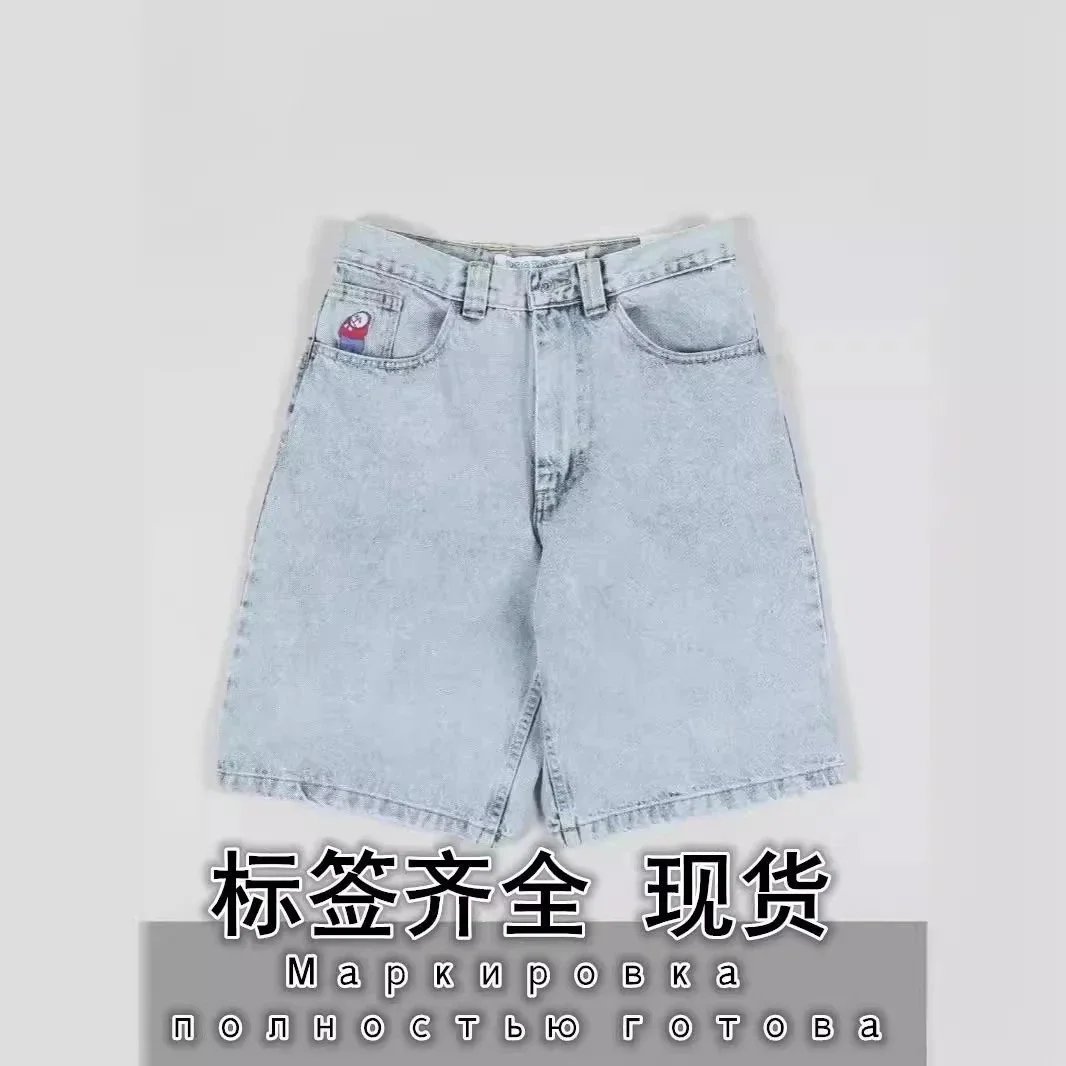 American Gothic Punk Letter Pattern Printed Oversized Shorts Men's Y2K Street Retro Loose Casual Hig