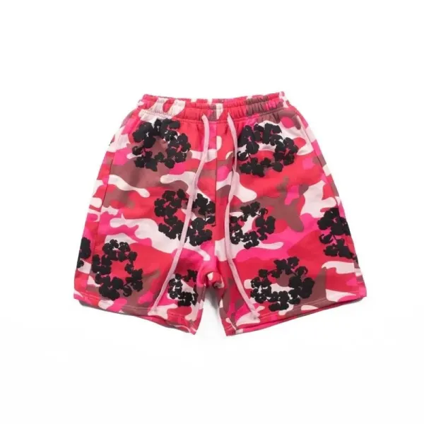 Design Floral Camo Print Drawstring Waist Shorts - 11