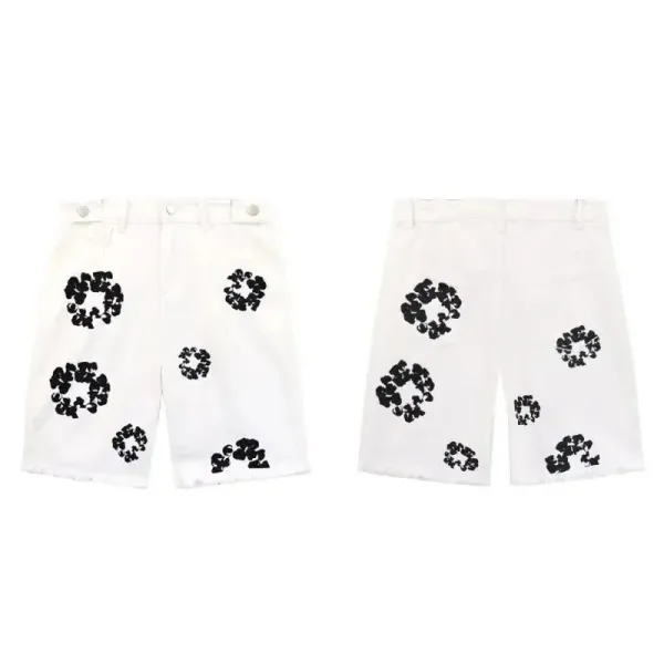 Design Floral Camo Print Drawstring Waist Shorts - 6