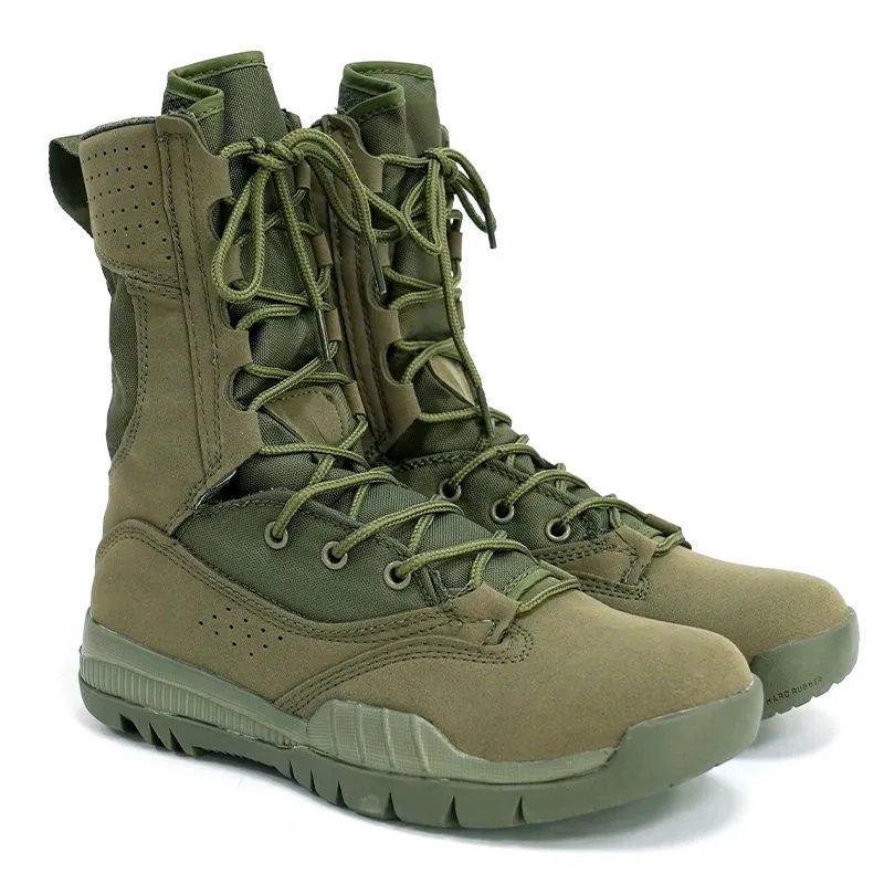 Brown combat training boots photo 2