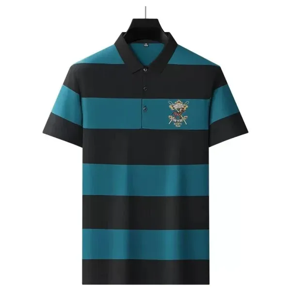 Design Striped Polo Orange and Black Polo Tops Polo - 4