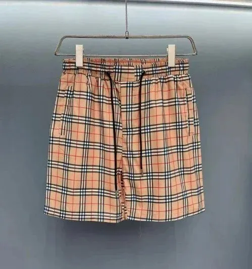 Burberry Classic Check Drawstring Waist Shorts Peach Multicolor - 1