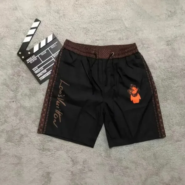 Louis Vuitton Monogram Swim Shorts Black with Orange Bear Motif - 1