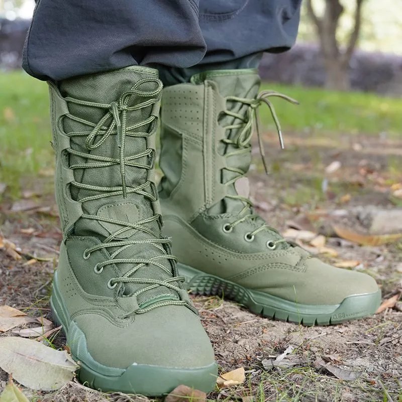 Tactical Boots Olive Green Military Style