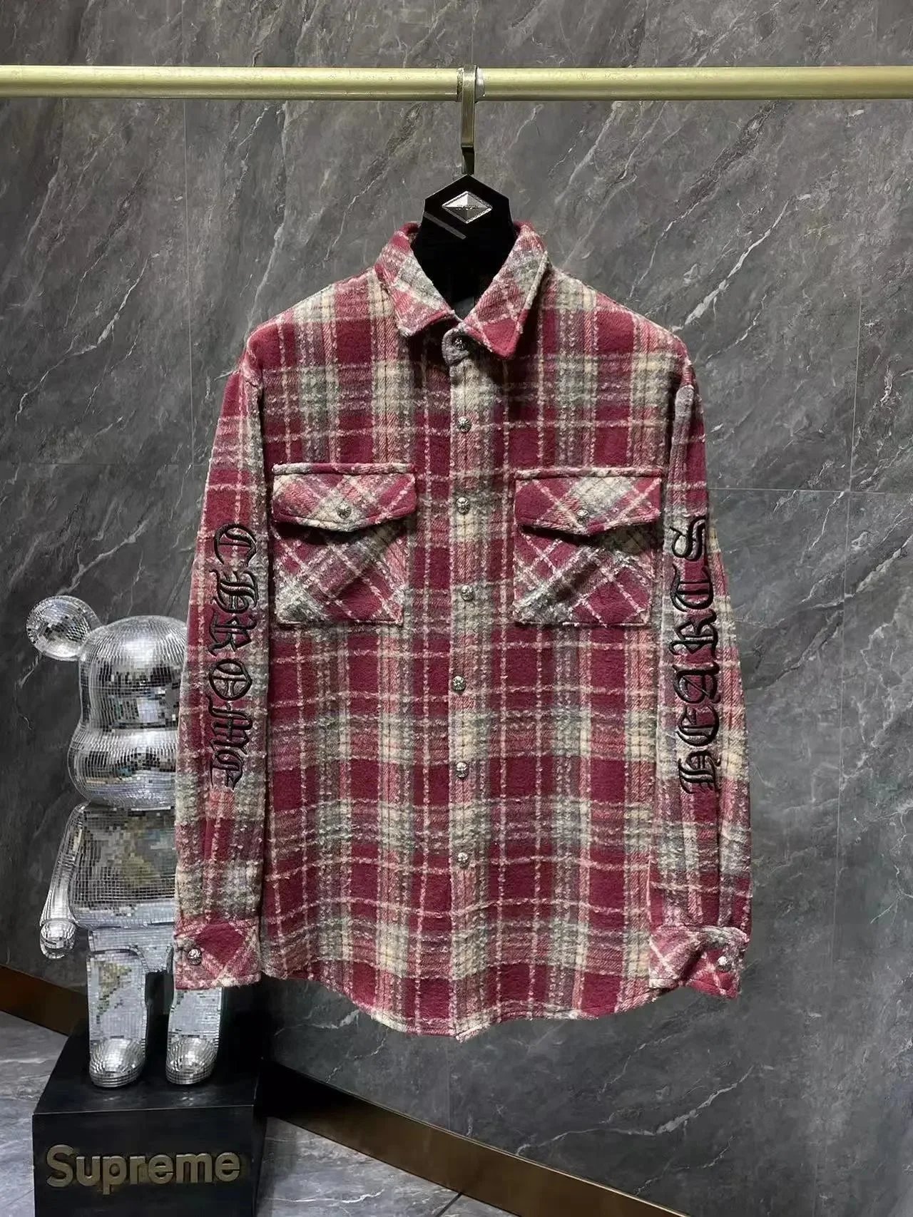 Supreme Flannel Shirt Red Jersey