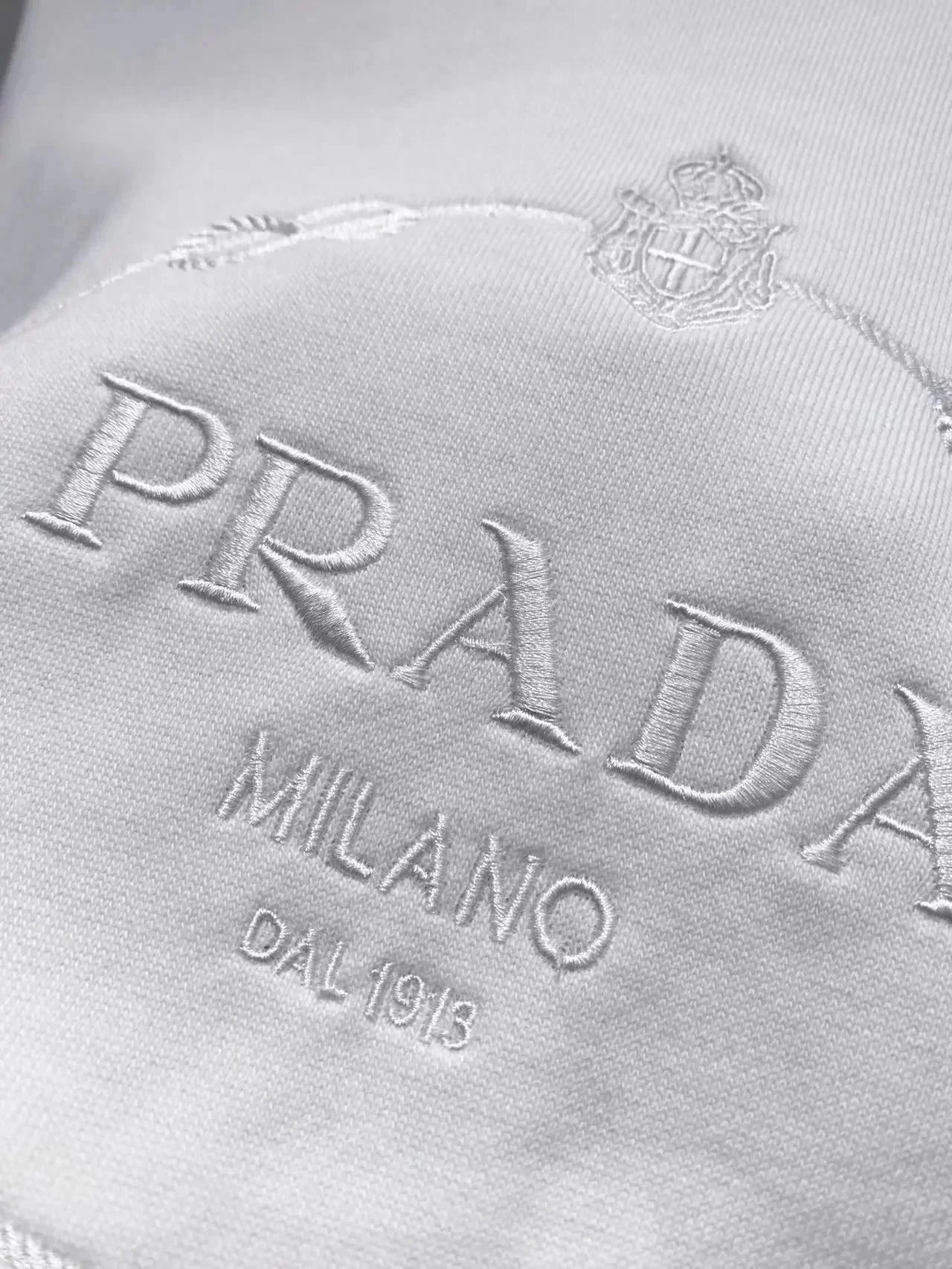 Prada Logo Embossed Black Oversized Hoodie