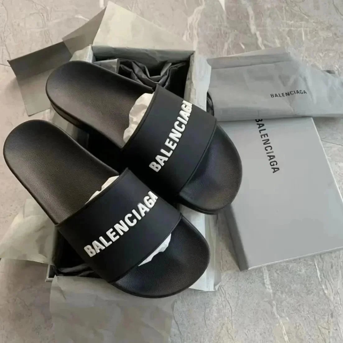 Balenciaga Black Slides